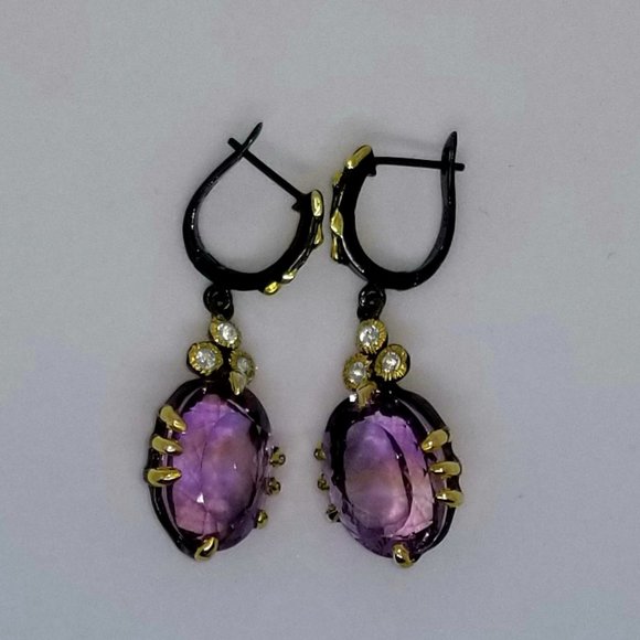55 carat ametrine, topaz sterling earrings - Picture 4 of 4